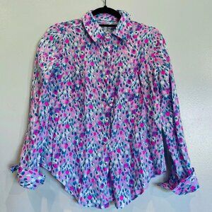 Lilly Pulitzer Sea View Button Down Linen Shirt Ladies XS